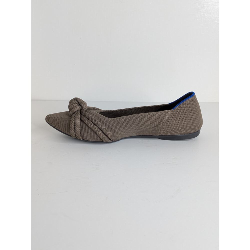 Rothy's The Point II Knot Flats 7.5 Tan Brown Pointed Toe Slip On Washable - Picture 8 of 13